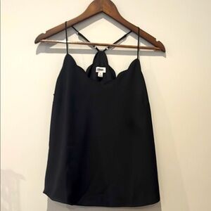 Elegant Black Women's Scalloped Top